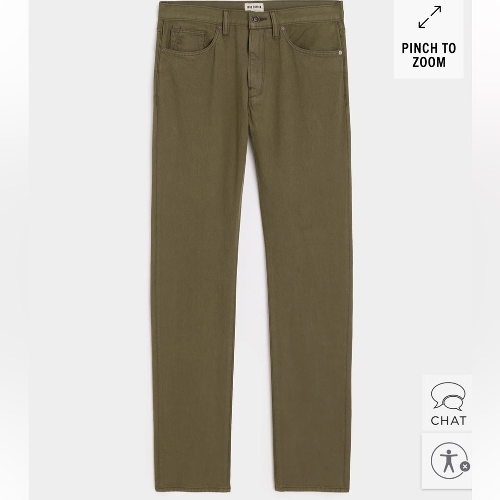 NEW Men’s Todd Snyder Slim Garment-Dyed Jean in Olive - Picture 3 of 16